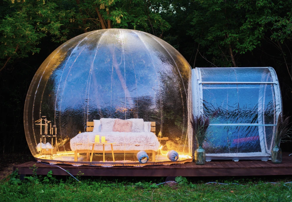 living in a bubble tent